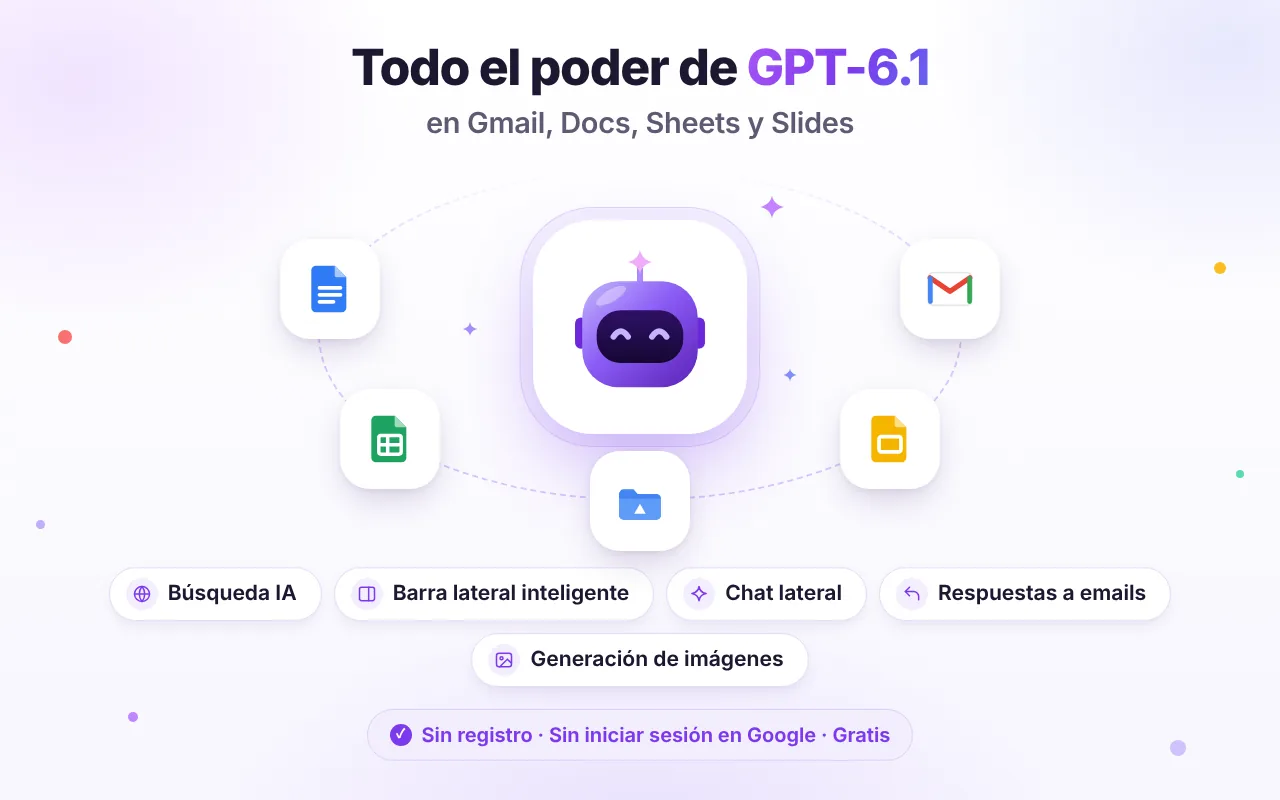 GPT-6.1 Workspace en Gmail, Google Docs, Sheets y Slides