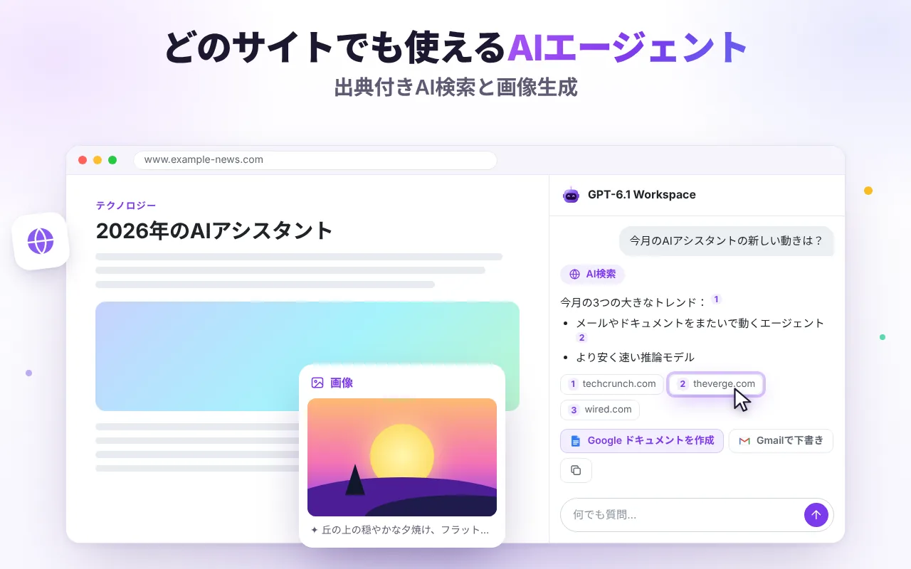 どのサイトでもAIチャット
